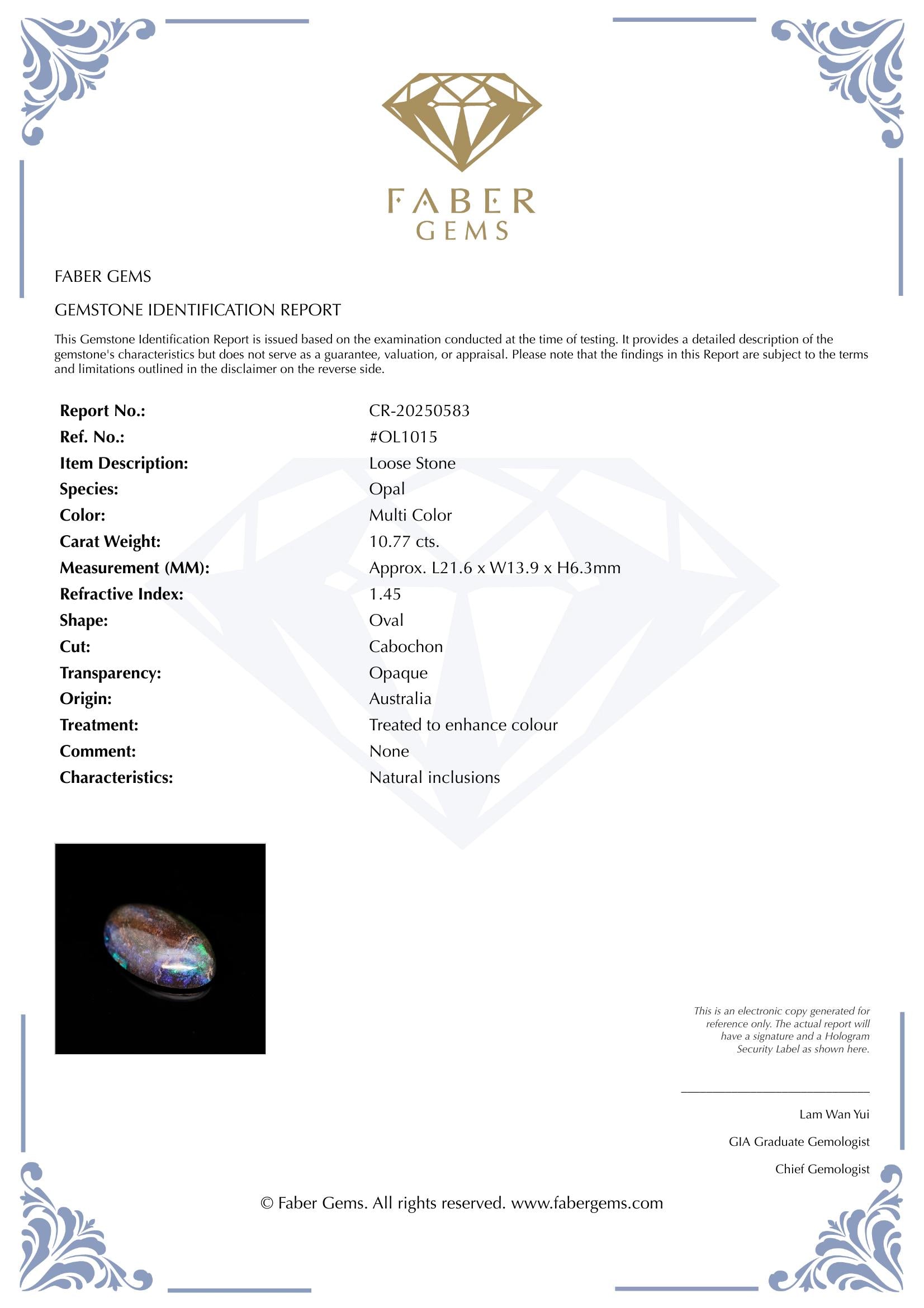 10.77 Ct. Australian Legacy Opal #OL1015