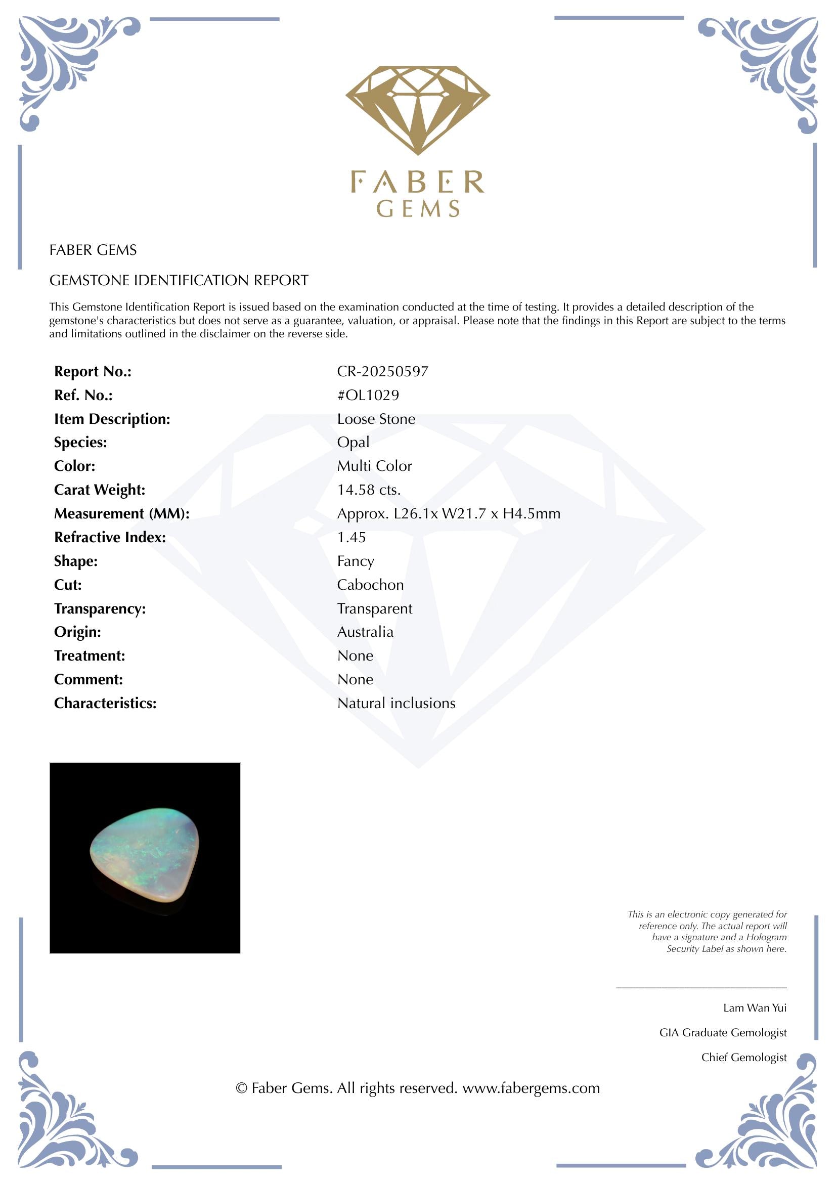 14.58 Ct. Australian Legacy Opal #OL1029